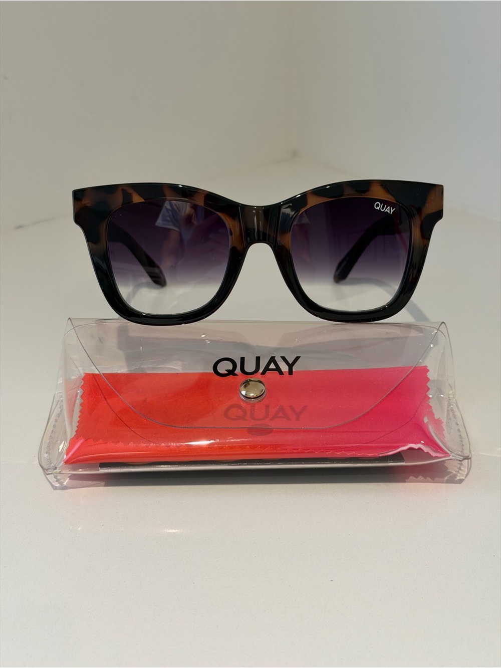 Quay Australia Tortoiseshell After Hours Cat-Eye Sunglasses with Gradient Lenses